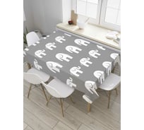 Прямоугольная скатерть JoyArty Прогулка слонов из сатена tc_7917_120x145