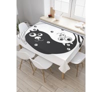 Прямоугольная скатерть JoyArty Инь и ян коты из сатена tc_18578_120x145