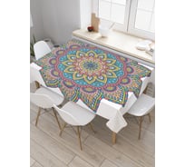 Прямоугольная скатерть JoyArty Разноцветные узоры из сатена tc_30361_120x145