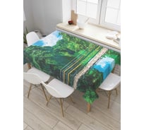 Прямоугольная скатерть JoyArty Подвесной мост из сатена tc_7511_120x145