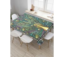Прямоугольная скатерть JoyArty Зеленая жар-птица из сатена tc_78046_120x145