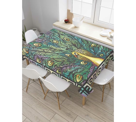 Прямоугольная скатерть JoyArty Зеленая жар-птица из сатена tc_78046_120x145 1