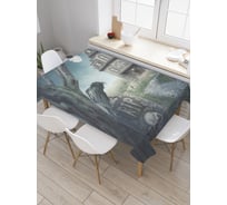 Прямоугольная скатерть JoyArty Старый замок в полнолуние из сатена tc_5849_120x145