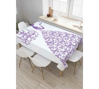 Прямоугольная скатерть JoyArty Платье с синими бабочками из сатена tc_8288_120x145