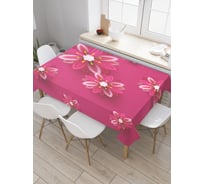 Прямоугольная скатерть JoyArty Розовые цветы из сатена tc_29351_120x145