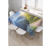 Прямоугольная скатерть JoyArty Дорога разделяет сутки из сатена tc_21652_120x145