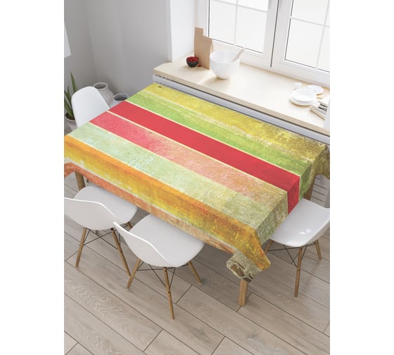 Прямоугольная скатерть JoyArty Потертая радуга из сатена tc_4747_120x145