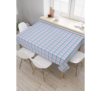 Прямоугольная скатерть JoyArty Розово-голубая клетка из сатена tc_31113_120x145