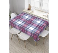 Прямоугольная скатерть JoyArty Розово-голубая клетка из сатена tc_31100_120x145