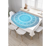 Прямоугольная скатерть JoyArty Голубая мандала из сатена tc_25538_120x145