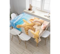 Прямоугольная скатерть JoyArty Морская звезда и ракушки из сатена tc_4271_120x145