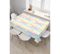 Прямоугольная скатерть JoyArty Радужные звезды с полосами из сатена tc_18387_120x145