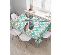 Прямоугольная скатерть JoyArty Стрекоза над зигзагами из сатена tc_5266_120x145