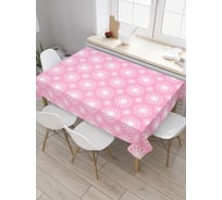 Прямоугольная скатерть JoyArty Розовые узоры из сатена tc_29554_120x145