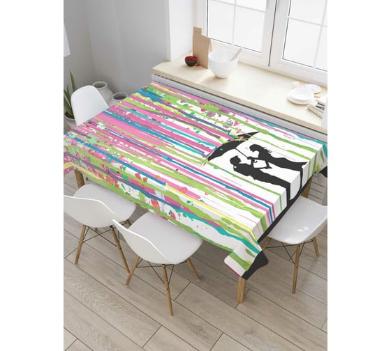 Прямоугольная скатерть JoyArty Под красочным дождем из сатена tc_867_120x145 1