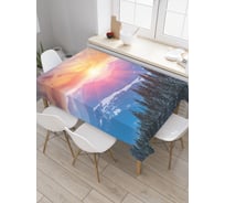 Прямоугольная скатерть JoyArty Солнце за далекими горами из сатена tc_18894_120x145