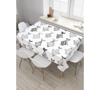 Прямоугольная скатерть JoyArty Рыбный мотив из сатена tc_31487_120x145