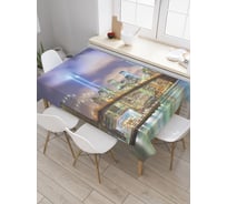 Прямоугольная скатерть JoyArty Мост в ночном городе из сатена tc_18069_120x145