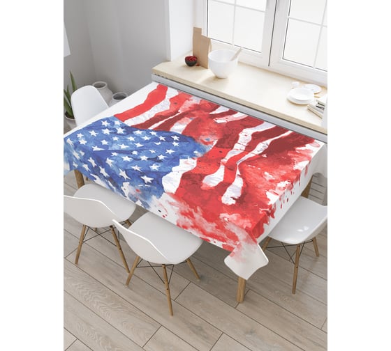Прямоугольная скатерть JoyArty Размытый американский флаг из сатена tc_18423_120x145 1
