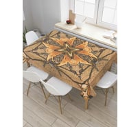 Прямоугольная скатерть JoyArty Ритуал с цветами из сатена tc_4577_120x145