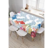 Прямоугольная скатерть JoyArty Рыбий праздник из сатена tc_32099_120x145