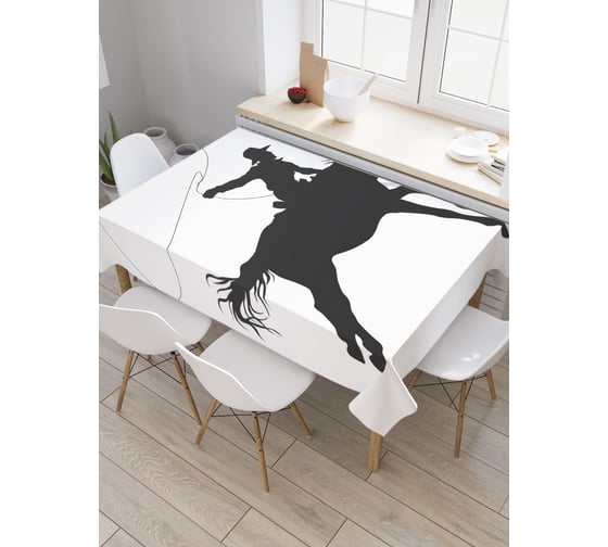 Прямоугольная скатерть JoyArty Ковбойская ловкость из сатена tc_9546_120x145 1