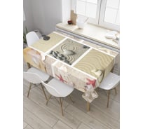 Прямоугольная скатерть JoyArty Композиция из ракушек из сатена tc_32013_120x145