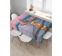 Прямоугольная скатерть JoyArty Мосты в городе из сатена tc_918_120x145