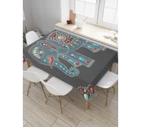 Прямоугольная скатерть JoyArty Слон в драгоценностях из сатена tc_5927_120x145