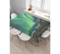 Прямоугольная скатерть JoyArty Северное сияние над заснеженными вершинами tc_29266_120x145