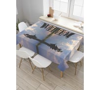 Прямоугольная скатерть JoyArty Китайская река из сатена tc_7249_120x145