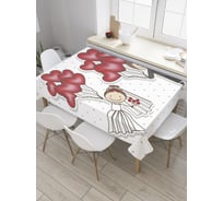 Прямоугольная скатерть JoyArty Молодожены с воздушными шарами из сатена tc_35163_120x145