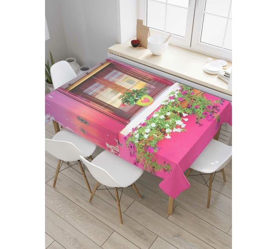 Прямоугольная скатерть JoyArty Романтический дом из сатена tc_7524_120x145 1