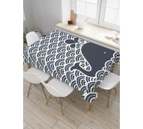 Прямоугольная скатерть JoyArty Китовые волны из сатена tc_7242_120x145