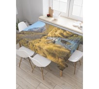 Прямоугольная скатерть JoyArty Ручей с ледника из сатена tc_31516_120x145