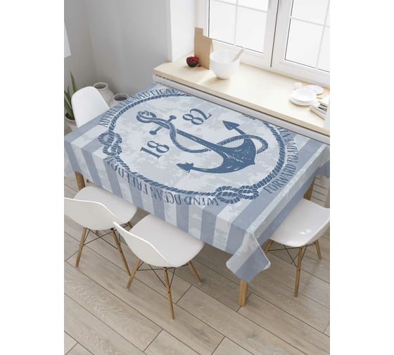 Прямоугольная скатерть JoyArty Морская эмблема с анкером из сатена tc_4623_120x145 1