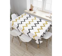 Прямоугольная скатерть JoyArty Зигзаговая строгость из сатена tc_4327_120x145