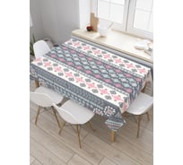 Прямоугольная скатерть JoyArty Ромбовидная вышивка из сатена tc_26723_120x145