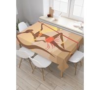 Прямоугольная скатерть JoyArty Воительница в африке из сатена tc_23273_120x145