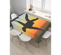 Прямоугольная скатерть JoyArty Смелый скалолаз из сатена tc_4633_120x145