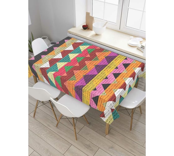 Прямоугольная скатерть JoyArty Зигзаговое диско из сатена tc_4326_120x145 1