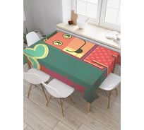 Прямоугольная скатерть JoyArty Монстрик с сердцем из сатена tc_32596_120x145