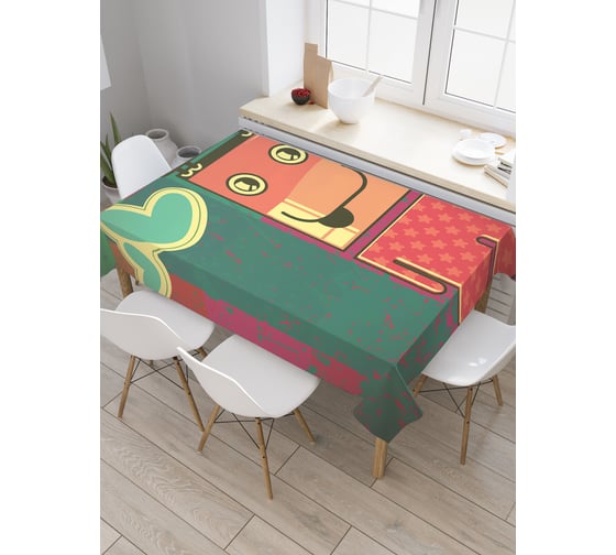 Прямоугольная скатерть JoyArty Монстрик с сердцем из сатена tc_32596_120x145
