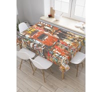 Прямоугольная скатерть JoyArty Городская возня из сатена tc_21792_120x145