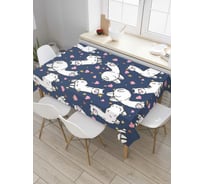 Прямоугольная скатерть JoyArty Милые ламы с сердечками из сатена tc_378861_120x145