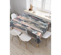 Прямоугольная скатерть JoyArty Городские высоты из сатена tc_29819_120x145