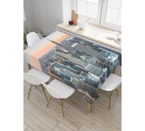 Прямоугольная скатерть JoyArty Рассвет на Манхэттене из сатена tc_7681_120x145