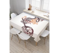 Прямоугольная скатерть JoyArty Мотоцикл в узорах из сатена tc_9939_120x145