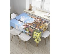 Прямоугольная скатерть JoyArty Старый район Варшавы из сатена tc_36555_120x145