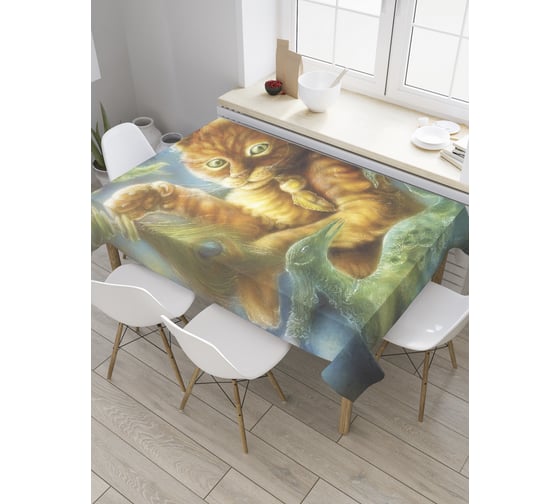 Прямоугольная скатерть JoyArty Ироничный рыжик из сатена tc_32564_120x145 1